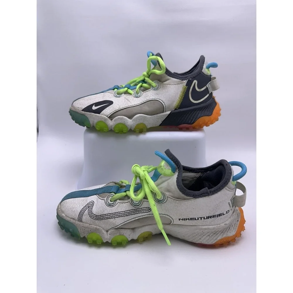 Nike Future Field Cleats Boy's Size 2Y Hyper Yellow Sail Sonic Gray DJ6949-101